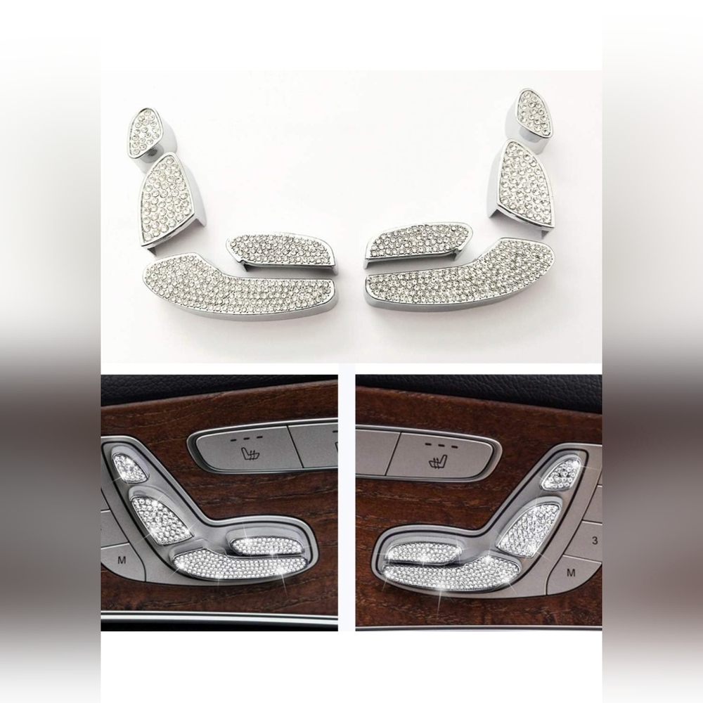 Rhinestone Mercedes seat button covers
